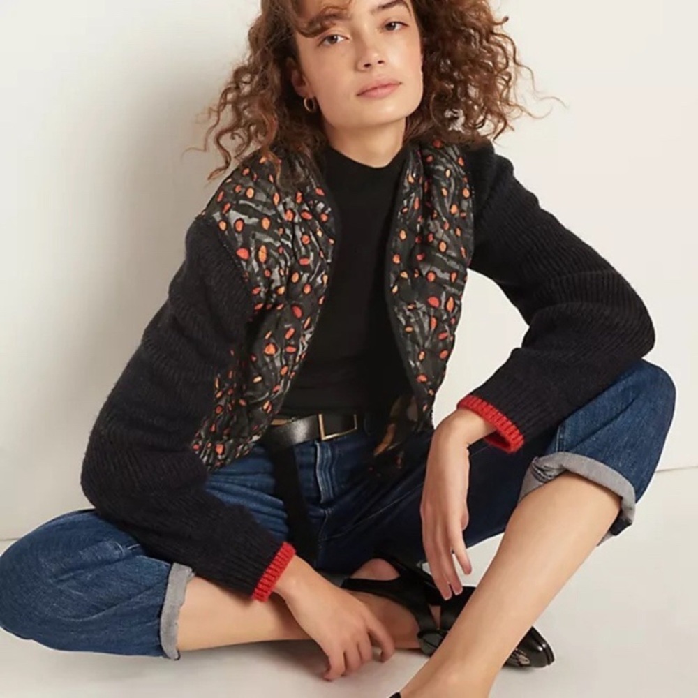 Anthropologie BL-NK Quilted Alyxa Sweater Jacket XS NWOT - Picture 4 of 14